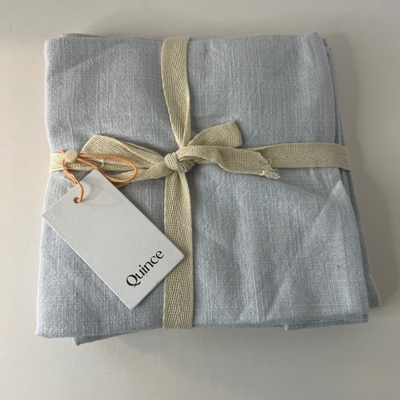 Quince Other - Quince 100% Organic Cotton Woven Napkins Set Of 4 20 x 20" Pale Blue NIP